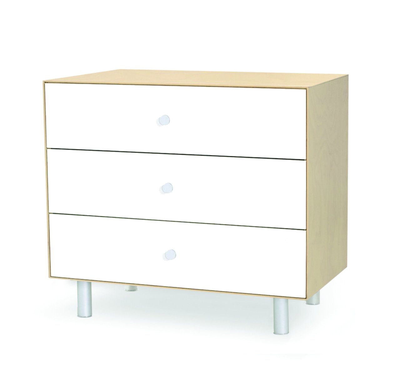 Commode Merlin Classic 3 tiroirs - Blanc/Bouleau